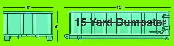 15 yard dumpster size